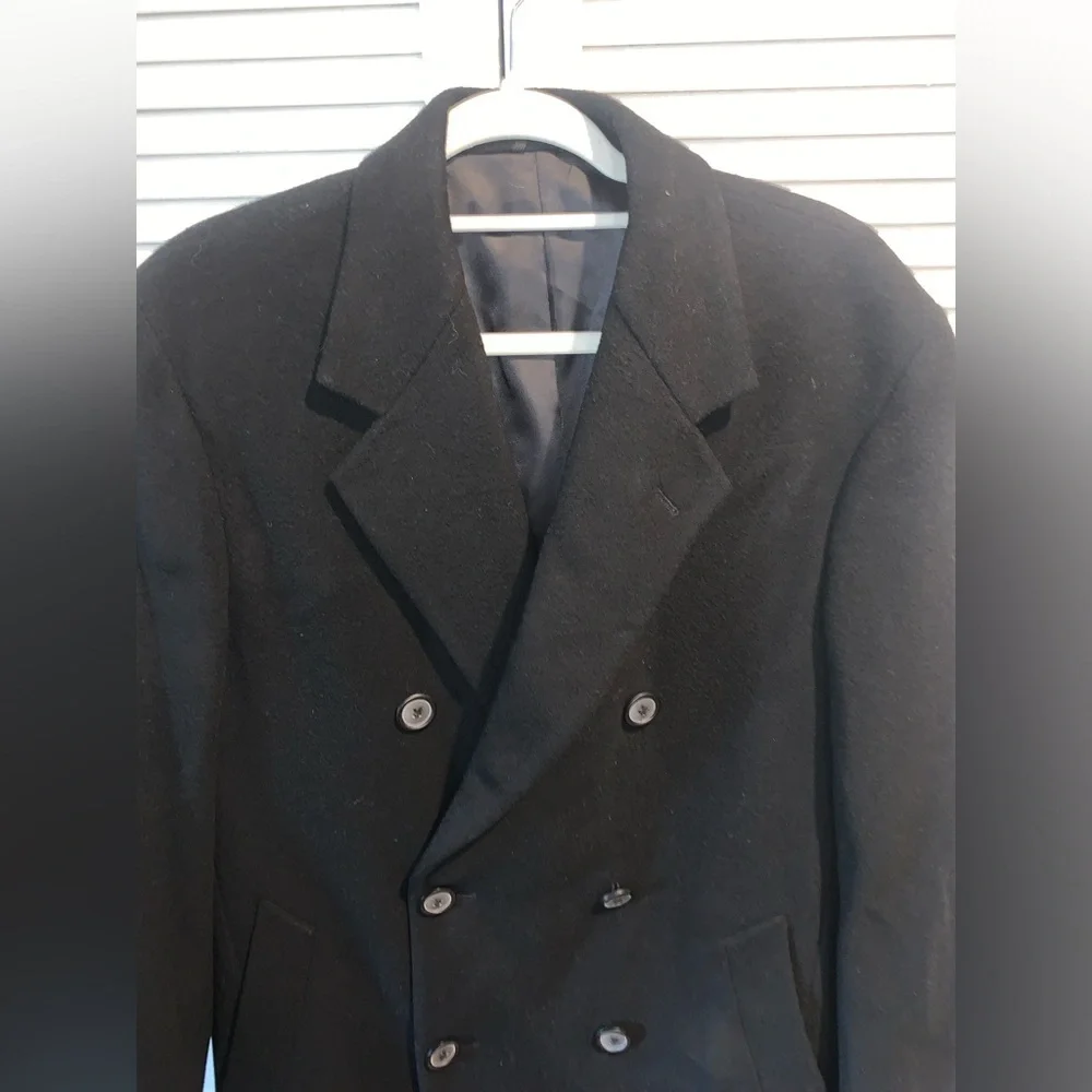 London Fog Vintage Wool Double breasted Men’s long Coat 38S - Picture 12 of 15